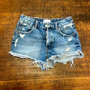 Zara Women’s Distressed Denim Shorts